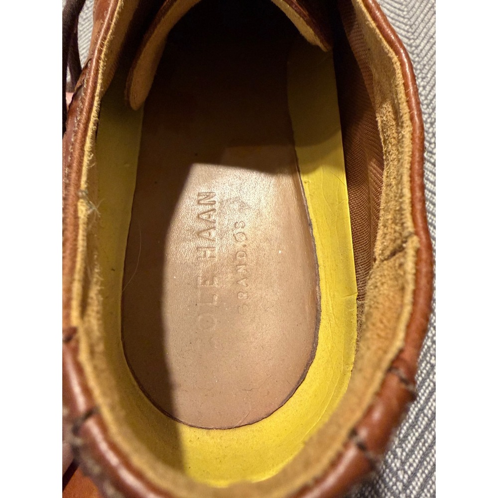 Cole‎ Haan Grand.OS Mens 11.5 M British Tan Leather Wingtip Oxfords C22793 - Picture 5 of 8